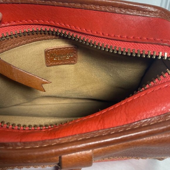 Madewell Small Crossbody Red Leather Purse Rectangle Minimalist Simple - Picture 5 of 15